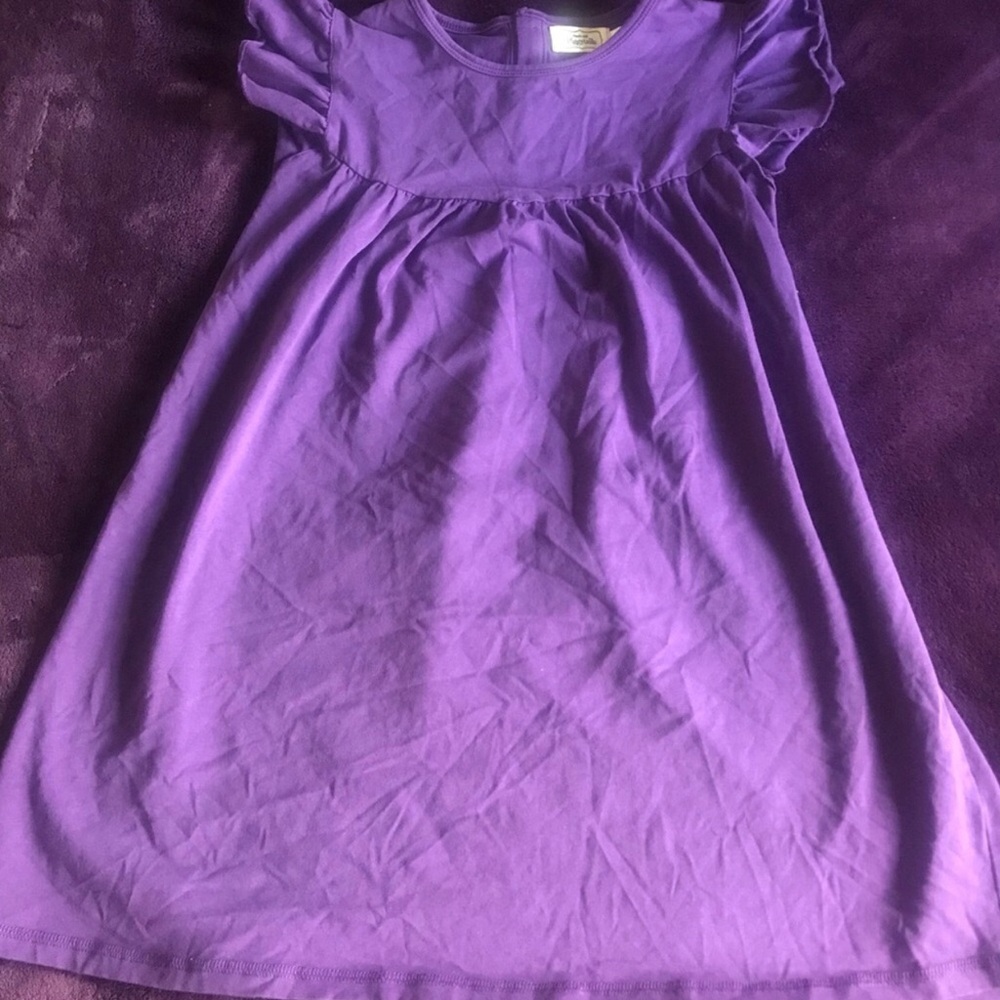 Girls Purple Flutter-Sleeve Dress NWOT Size 10